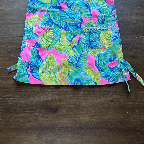 Size 10 Lilly Pulitzer resort lined cotton shift dress tropical floral prints - Picture 4 of 9